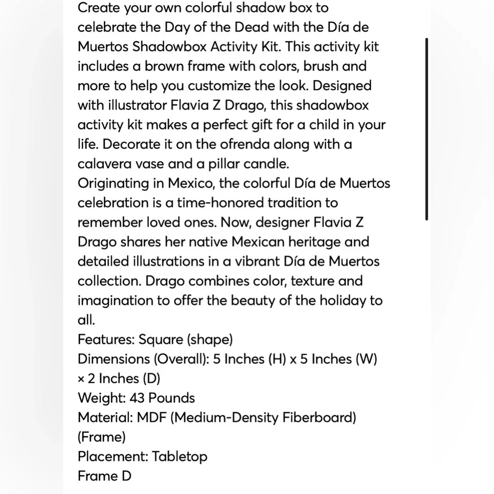 New Target Paint Your Own Shadowbox Kit Dia De Meutros Collection Halloween ‘22 - Picture 3 of 7